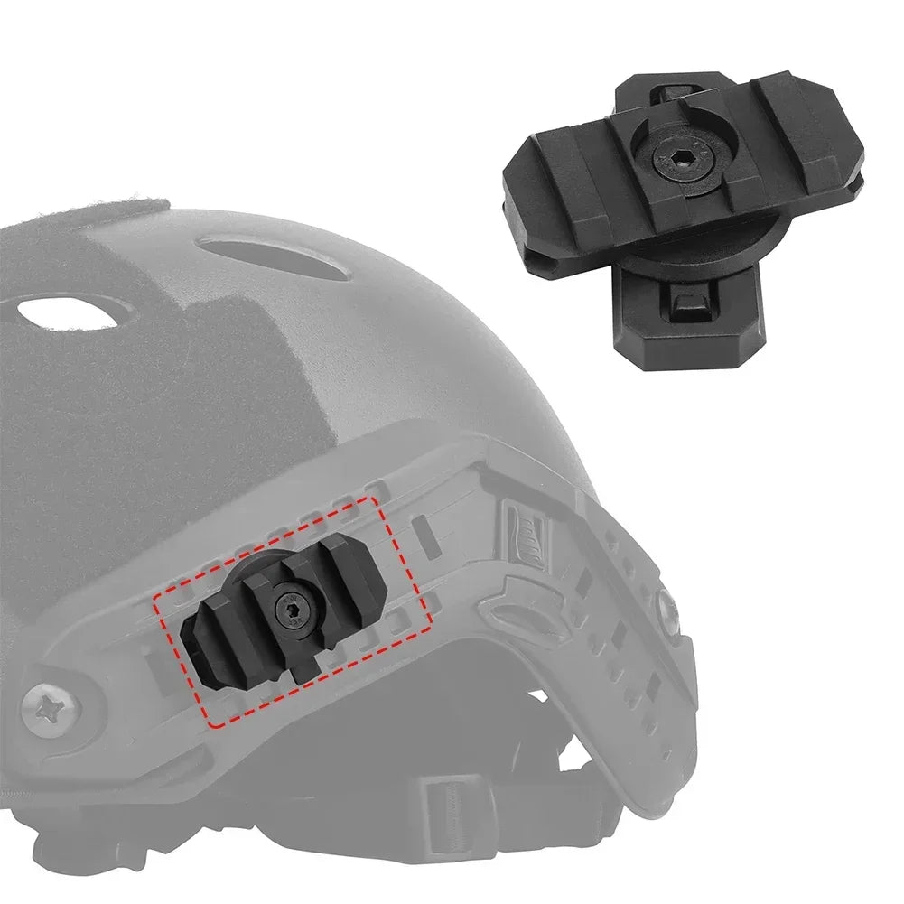 2-Pack Tactical Helmet Side Rail Mount Adapter – 360° Rotation Helmet Rail Adapter P3