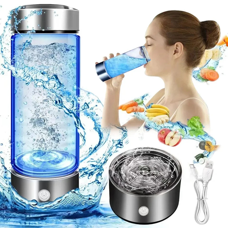 NOCCLILI Hydrogen Water Cup USB Rechargeable 420ml Borosilicate Hydrogen Water Generator P3