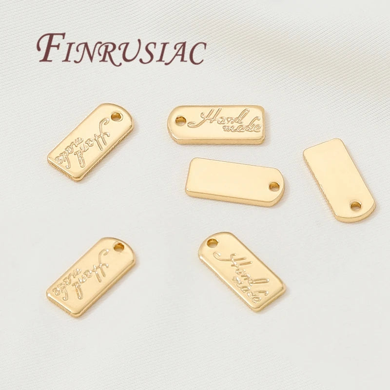 18K Gold Plated Tag Charm | DIY Necklace & Bracelet Finding Jewelry Finding Charm P3