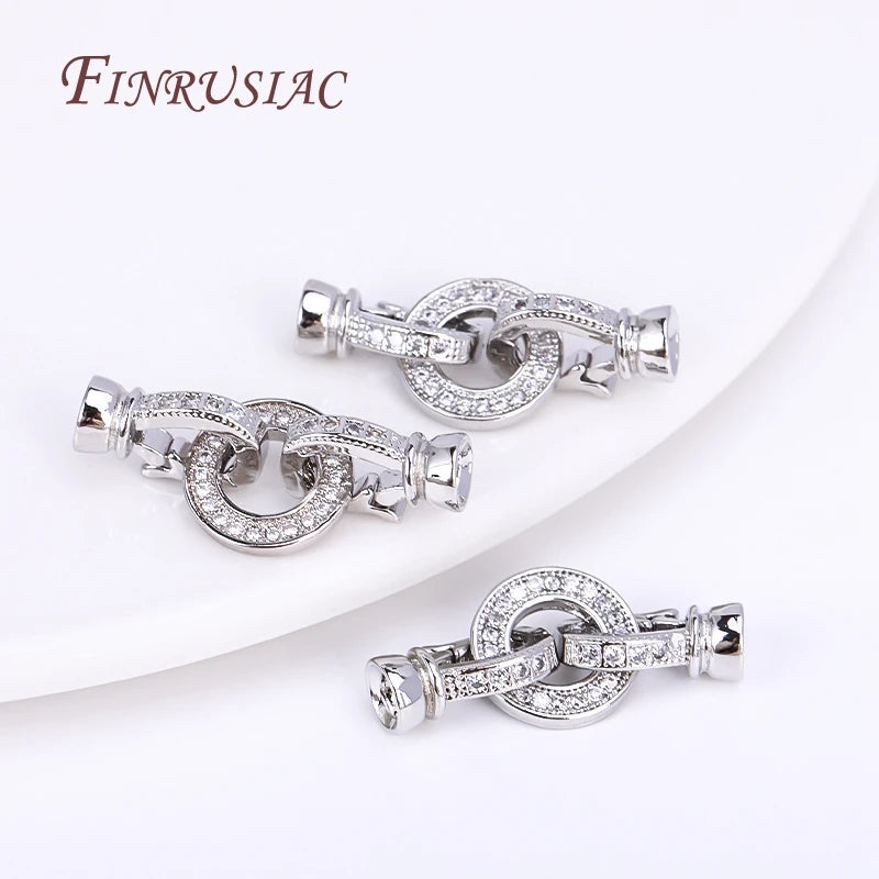 18K Gold Plated CZ Fold Over Clasp for DIY Jewelry Making Jewelry Clasp Finding P3