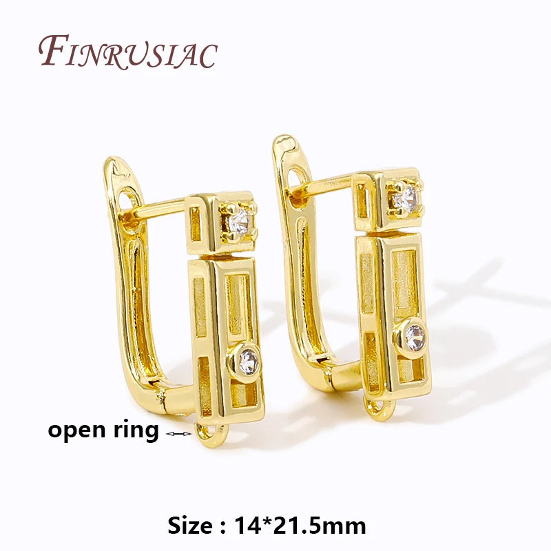 18K Gold Plated Earring Hooks – DIY Jewelry Findings | FINRUSIAC Earring Hooks Findings P3 18K Real Gold Plated 3 pairs