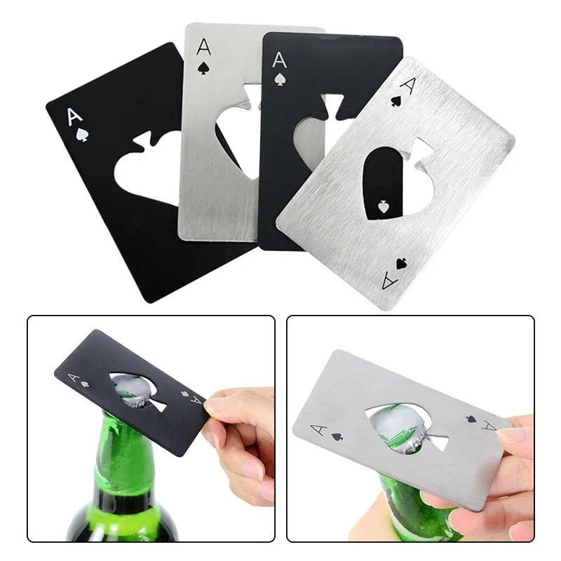 Ace Spade Bottle Opener | Stainless Steel Card-Size Bar Tool Bottle Opener P3