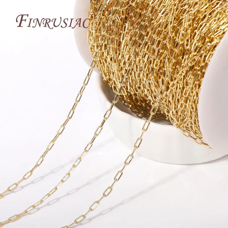 14K Gold Plated Square Chain Spool for DIY Jewelry Making Jewelry Making Chain P3