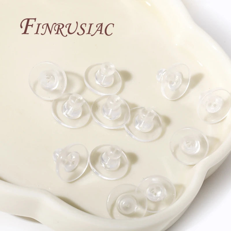 100Pcs Silicone Earring Backs – Gold Plated DIY Jewelry Findings Earring Back Findings P3