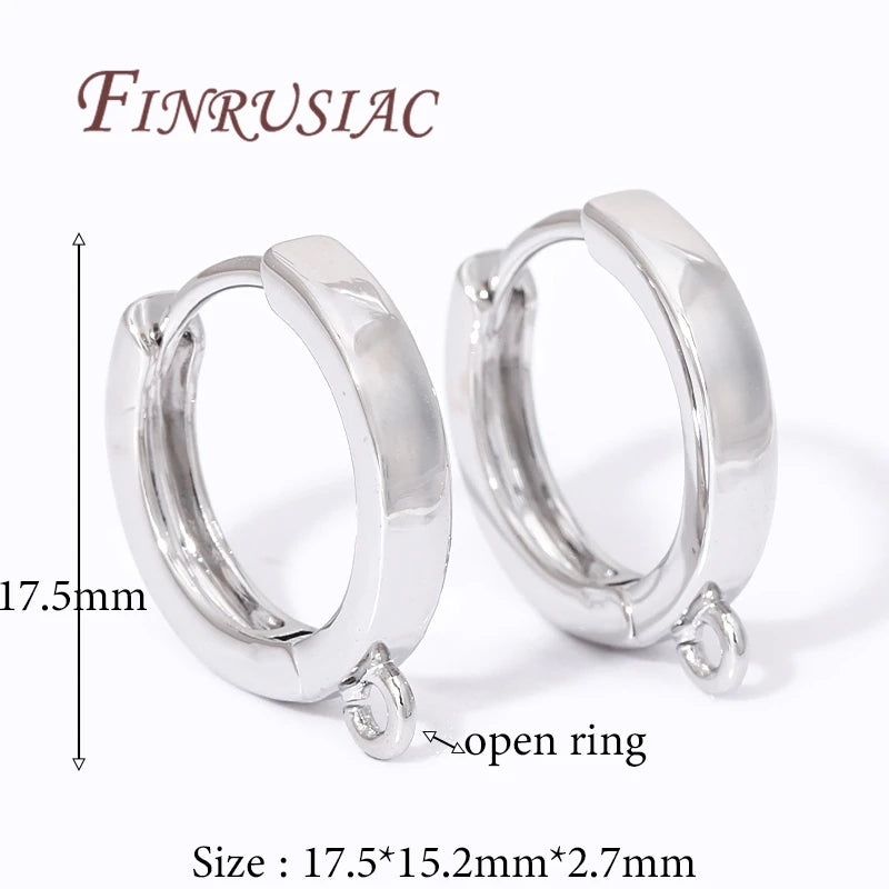 18K Gold Plated Earring Hook Clasps | DIY Earwire Findings Earring Hook Findings P3 Rhodium Plated 2 pairs