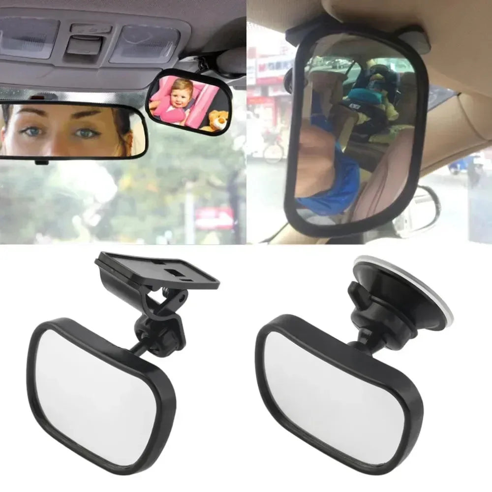 2-in-1 Adjustable Baby Car Mirror – Wide Angle Convex View Baby Car Mirror P3 Default Title