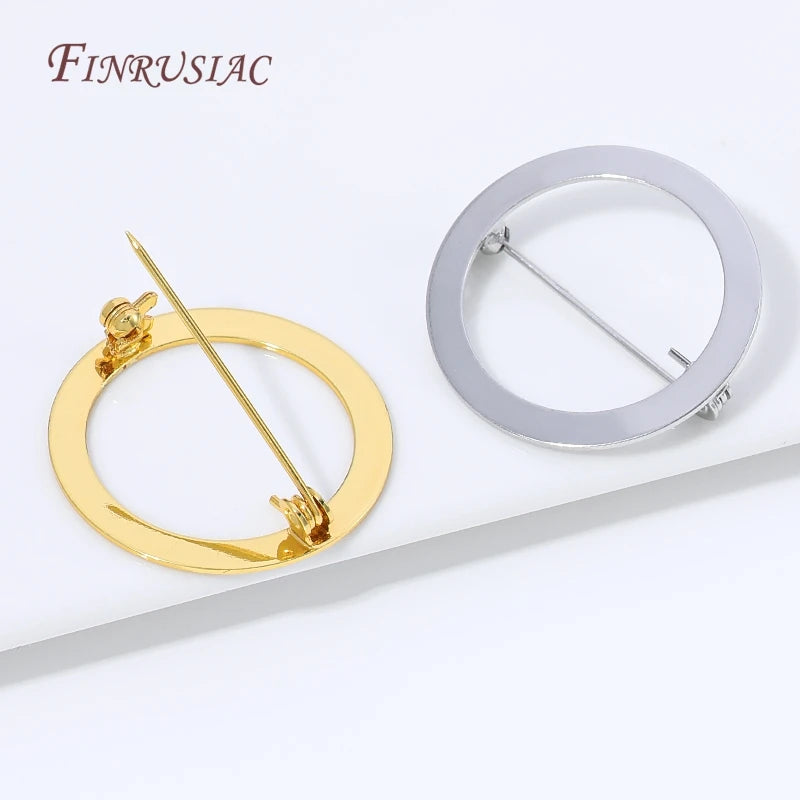 18K Gold Plated Round Brooch Pin Base – DIY Jewelry Finding Brooch Pin Finding P3