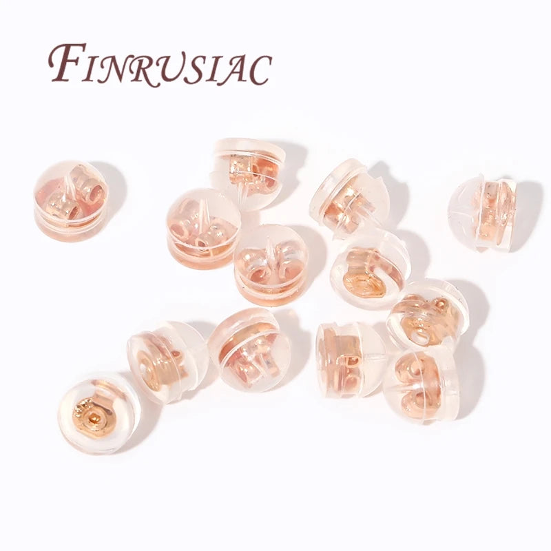 18K Gold Plated Silicone Earring Backs for Studs | 10/30/50 Pcs Earring Backs P3