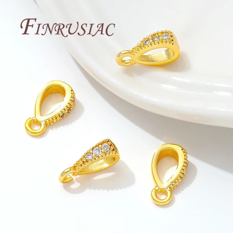 14K Gold Plated Brass Pendant Bails Open Ring DIY Jewelry Findings Jewelry Findings P3