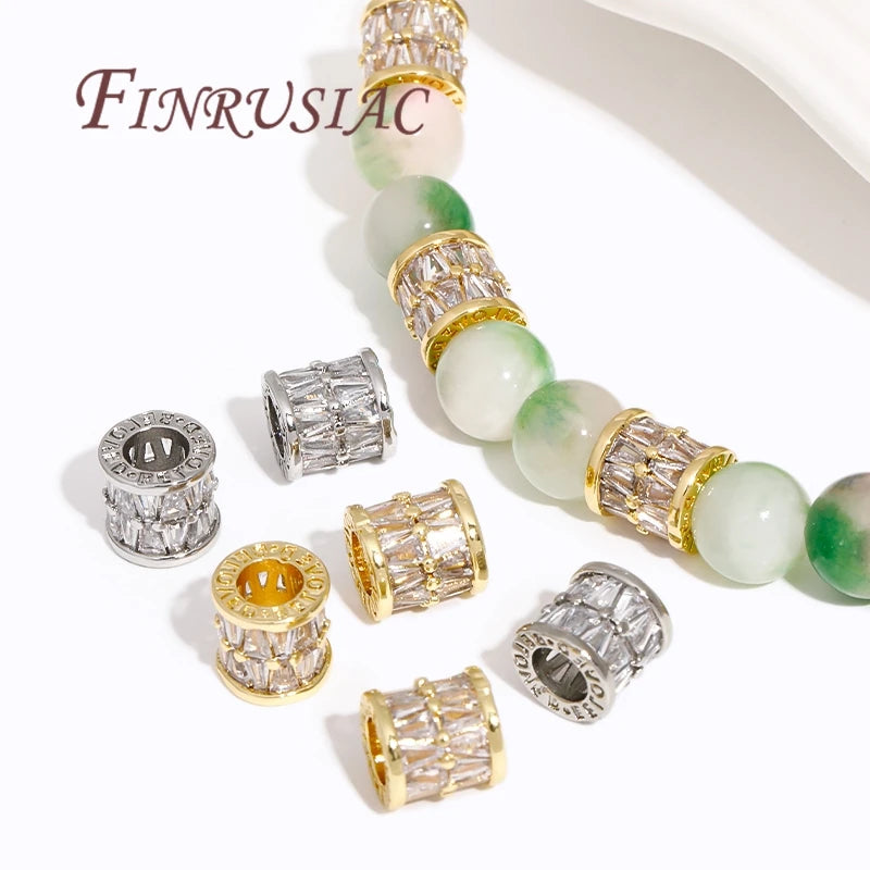 18K Gold Plated Zircon Crystal Spacer Beads – DIY Jewelry Jewelry Spacer Beads P3