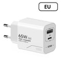 65W GaN USB-C 2-Port Fast Charger | EU & US Wall Adapter GaN Wall Charger P3 EU Charger