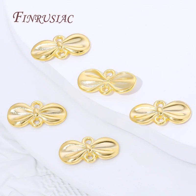 18K Gold Plated Bow Knot Connector Charms – DIY Jewelry Findings Jewelry Connector Charms P3
