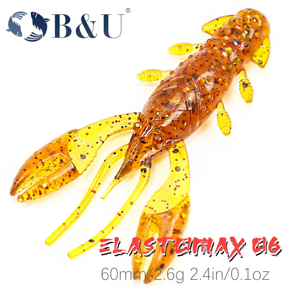 B&U Soft Crawfish Larvae Silicone Fishing Lure | Bass Swimbait Soft Fishing Lure P3