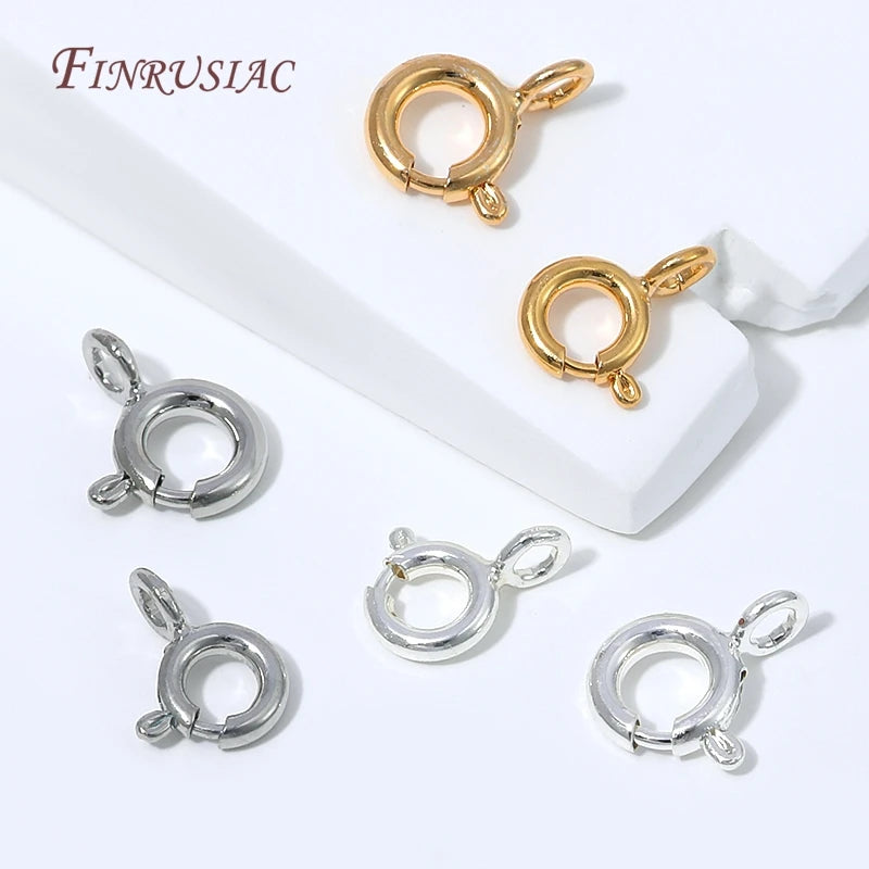 18K Gold Plated Spring Ring Clasp with Loops – DIY Jewelry Jewelry Clasp Findings P3