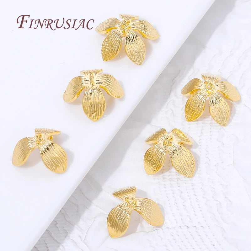 18K Gold Plated Brass Flower Bead Tassel End Caps – DIY Jewelry Jewelry Findings P3