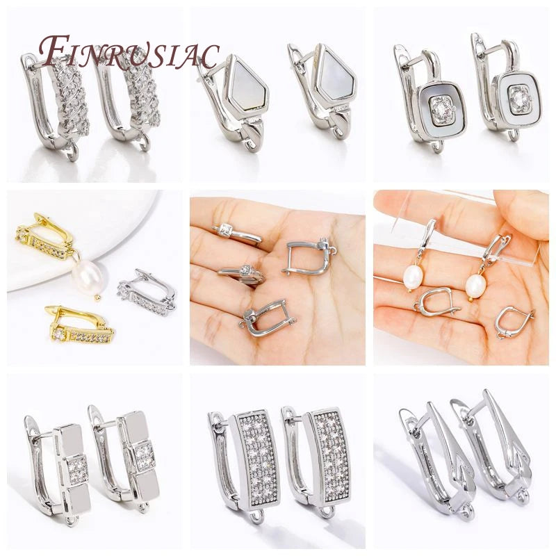 18K Gold Plated Zircon Earring Hooks – DIY Copper Earwires Earring Hook Findings P3