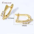 18K Gold Plated CZ Leverback Earring Findings – DIY Huggie Base Earring Jewelry Findings P3 18K Real Gold Plated 2 pairs