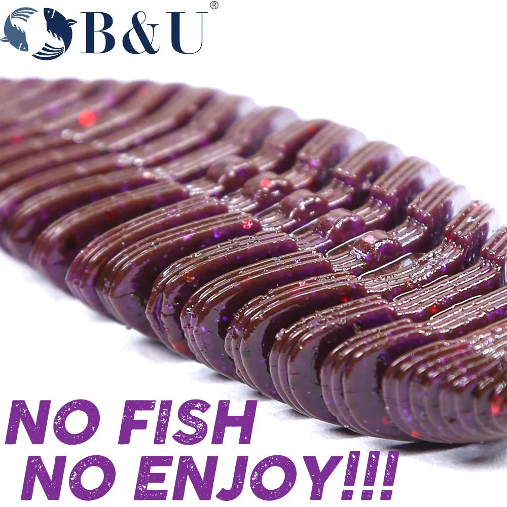 B&U 92mm Soft Shad Worm Lure – Pike Bass Jigging Wobbler 2-Pack Soft Fishing Lure P3