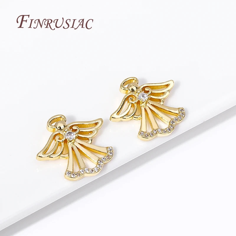 18K Gold Plated Angel Charm Pendant with Zircon | DIY Jewelry DIY Jewelry Charm P3