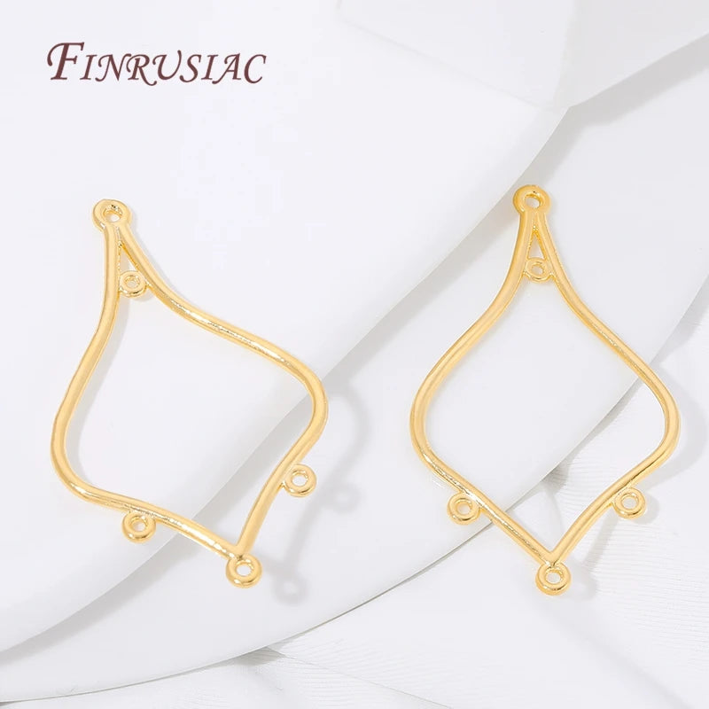 18K Gold Plated Teardrop Hollow Connector – DIY Jewelry Findings Jewelry Making Connector P3