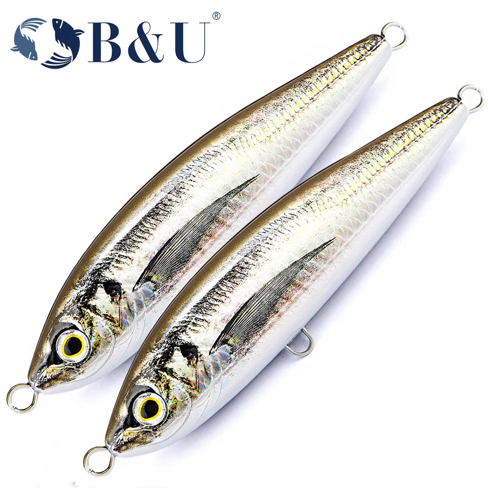B&U 3D Printed Sea Stickbait Pencil Lure | GT Saltwater Topwater Topwater Fishing Lure P3