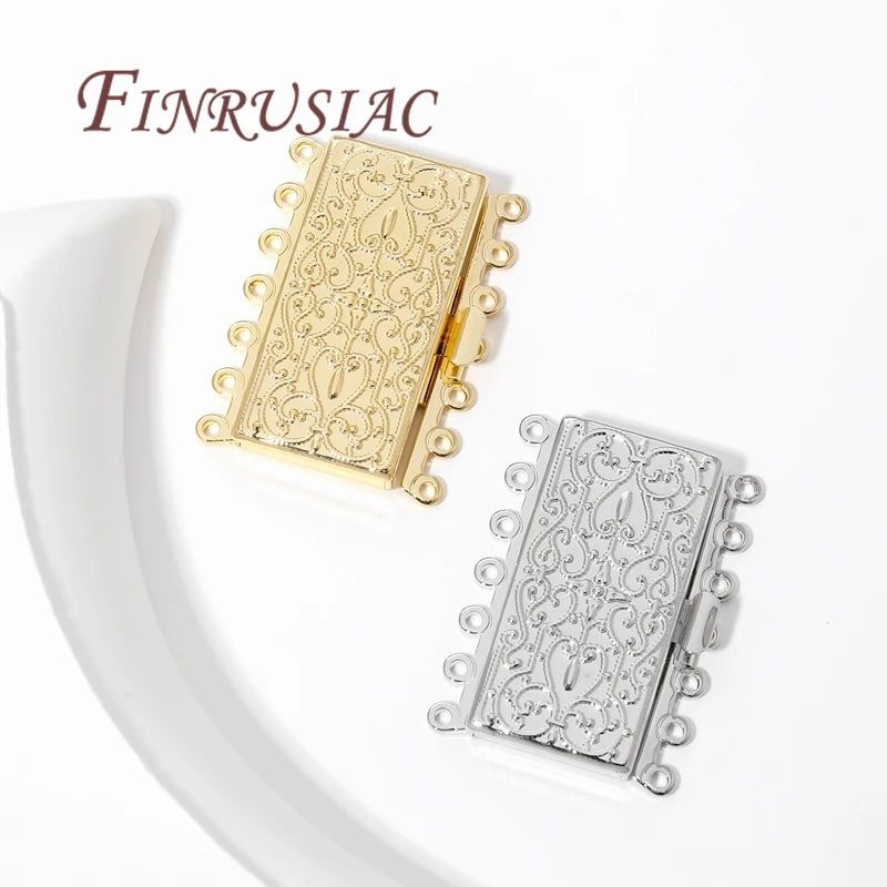 18K Gold Plated 7-Strand Bracelet Clasp Connectors – DIY Jewelry Jewelry Clasp Findings P3