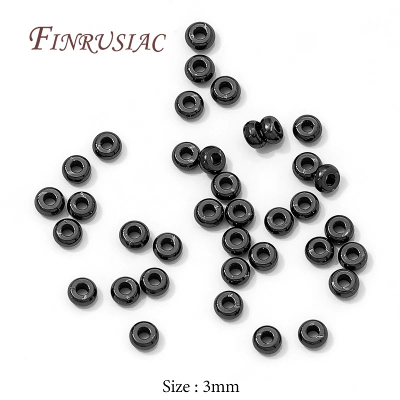Black Plated Brass Spacer Beads 3mm 5mm – DIY Jewelry Findings Jewelry Spacer Beads P3 Black Plated-3mm 50 pcs