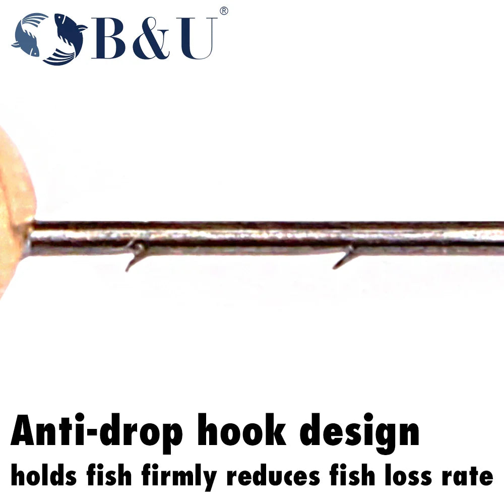 B&U 5pc Micro Jig Head Hooks 0.5g–4g | Soft Worm Fishing Jig Head Hooks P3