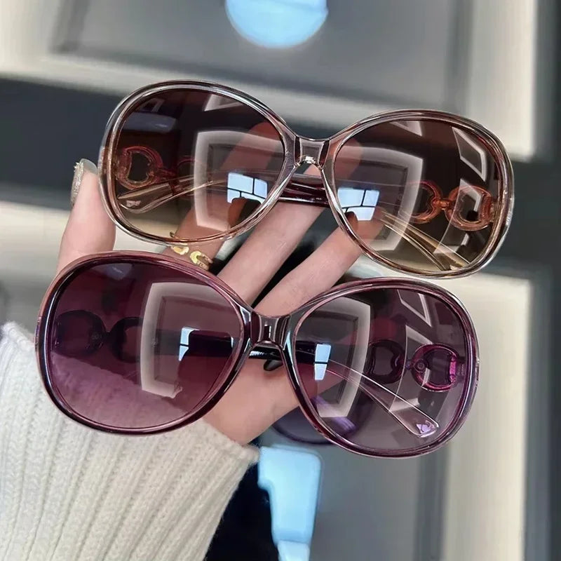 Vintage Round Sunglasses UV400 Large Frame Retro Women's Eyewear Fashion Sunglasses P3