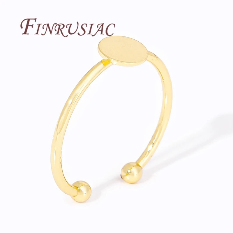 18K Gold Plated Adjustable Ring Blank Bezel – DIY Jewelry Ring Blank Settings P3