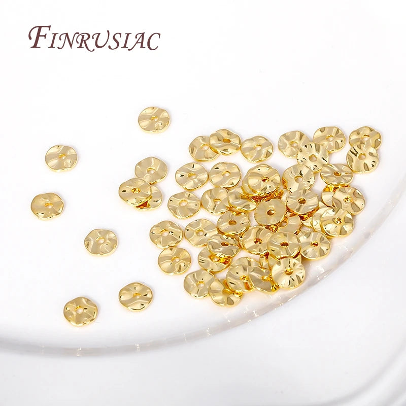 18K Gold Plated Wave Flat Spacer Beads 4/5/6mm – DIY Jewelry Jewelry Spacer Beads P3