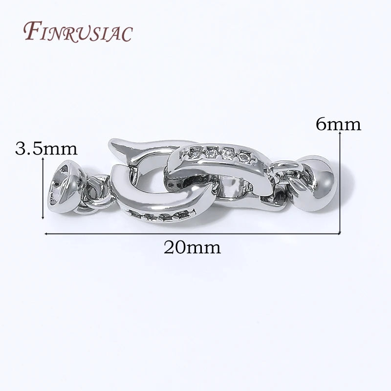 18K Gold Plated Rhinestone Crystal Clasp – DIY Jewelry Findings Jewelry Clasp Findings P3 Rhodium Plated 2 pieces