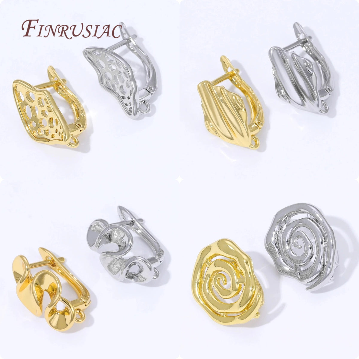 18K Gold Plated Leverback Earring Findings – Brass DIY Clasps Earring Findings P3