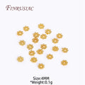 18K Gold Plated Brass Flower Bead Caps 4/5/6mm – Snowflake Spacers Bead Caps Spacers P3 18K Gold Plated-4MM 20 pcs