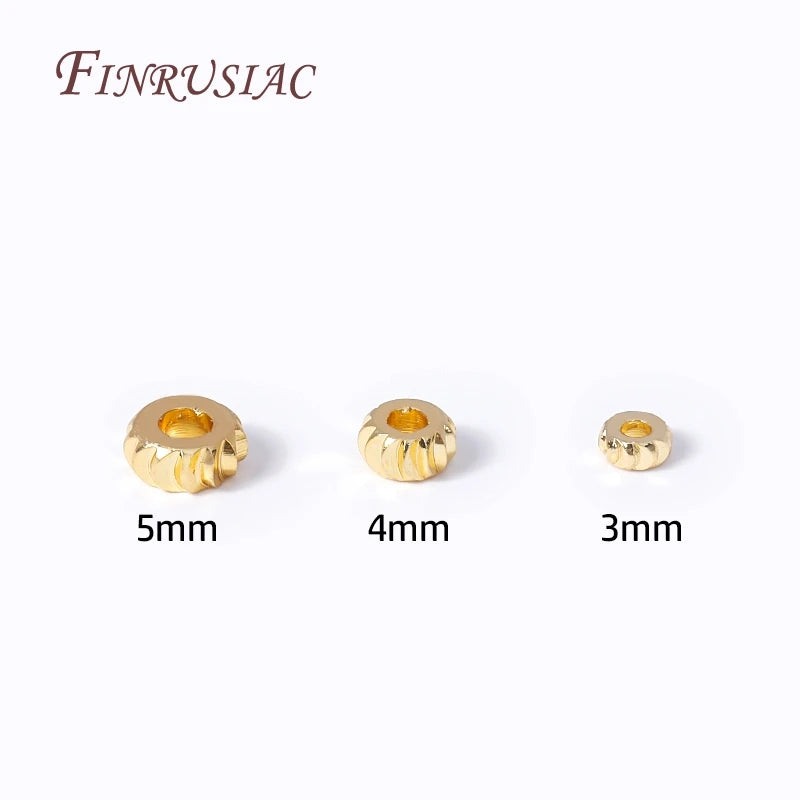 18K Gold Plated Brass Corrugated Spacer Beads | DIY Jewelry Jewelry Spacer Beads P3