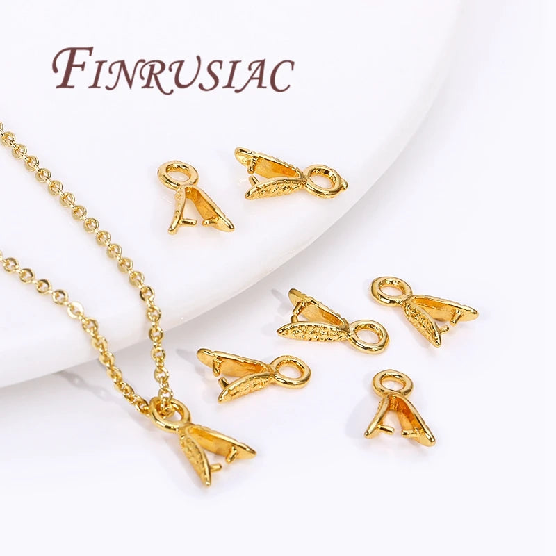 18K Gold Plated Pendant Bail Clasp Connectors – 5/10 Pcs Jewelry Bail Connectors P3