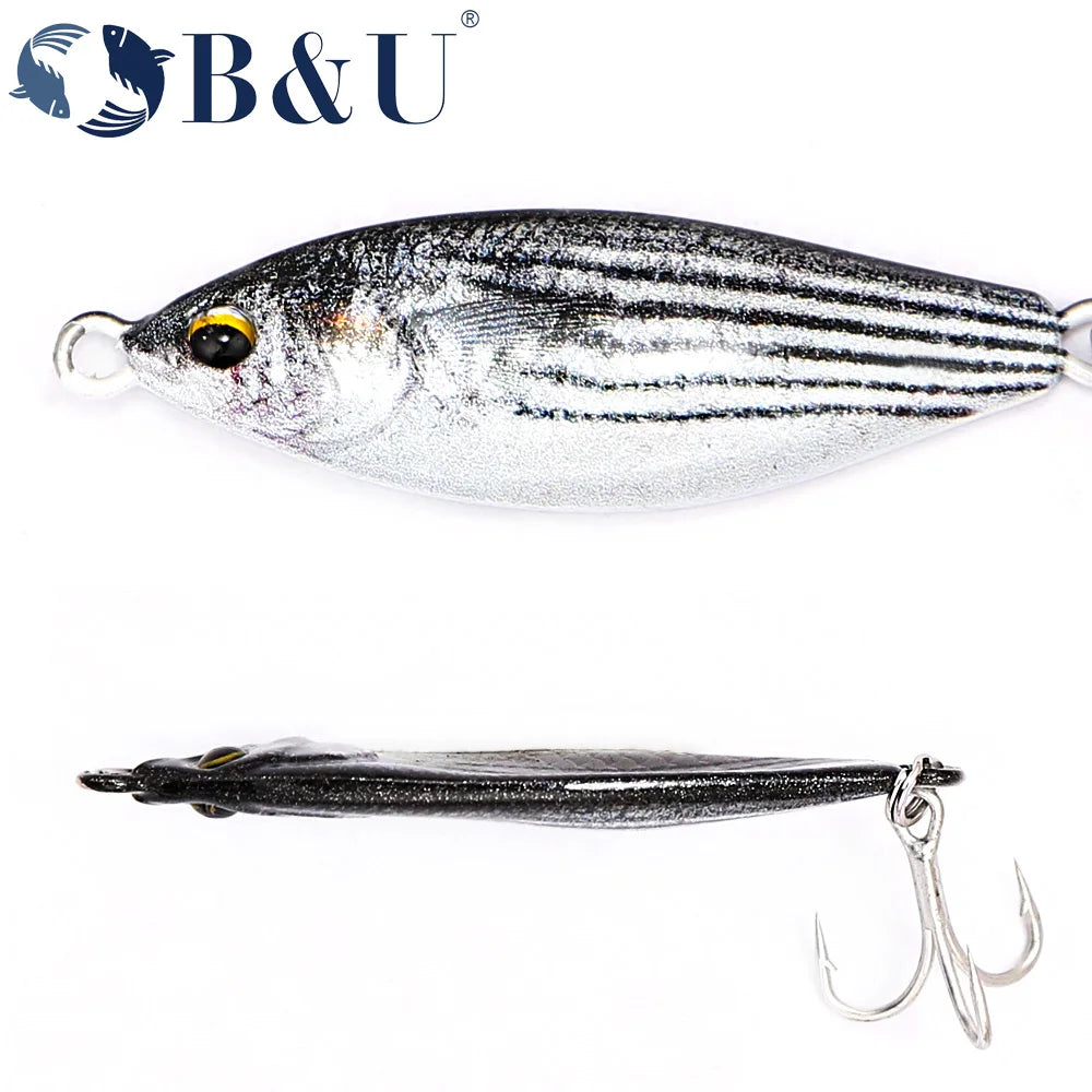 B&U Metal Jig Spoon Lure – 3D Eye Laser Sinking Spinner Bait Metal Jig Lure P3