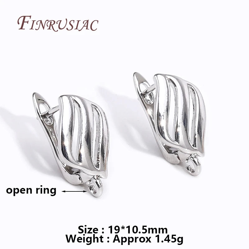 18K Gold Plated French Zircon Earring Hooks – DIY Findings Earring Hook Findings P3 Rhodium Plated 2 pairs