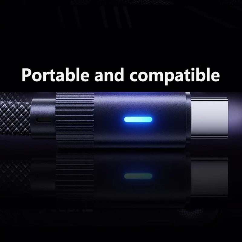 100W USB-C 90° Flat Fast Charging Cable – iPhone & Android USB-C Charging Cable P3