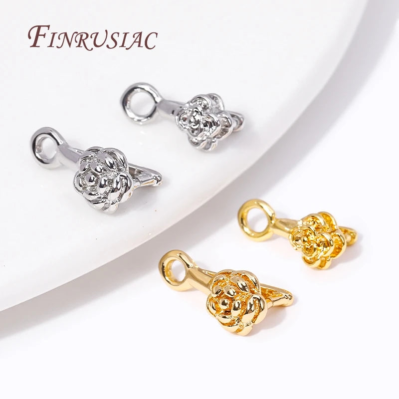 18K Gold Plated Brass Flower Clamp Bail Hooks – DIY Earring Findings Jewelry Findings P3