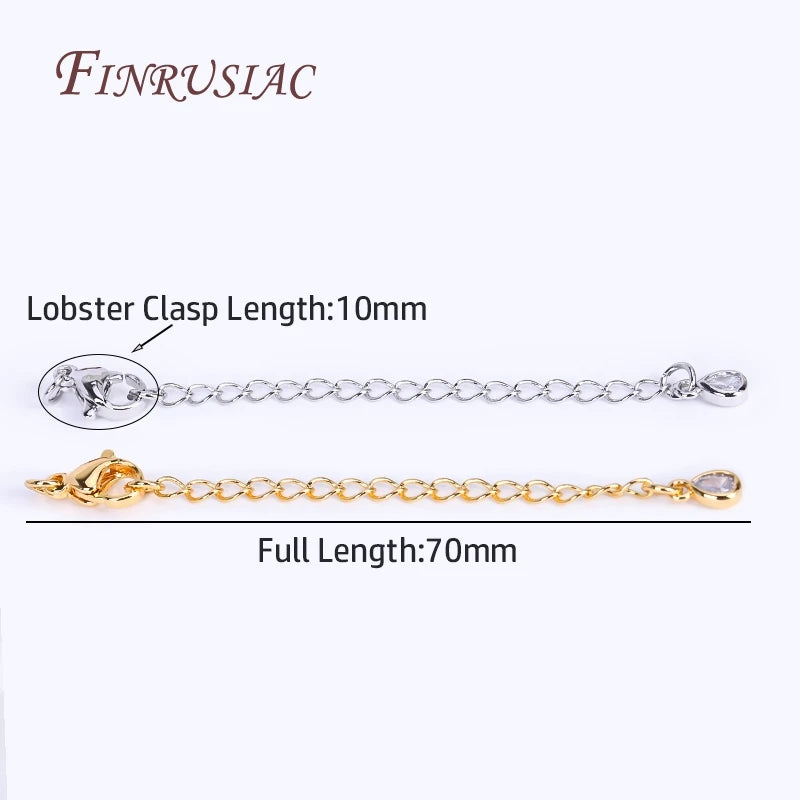 18K Gold Plated Brass Extension Chain Lobster Clasp – 8 Styles Jewelry Chain Extender P3