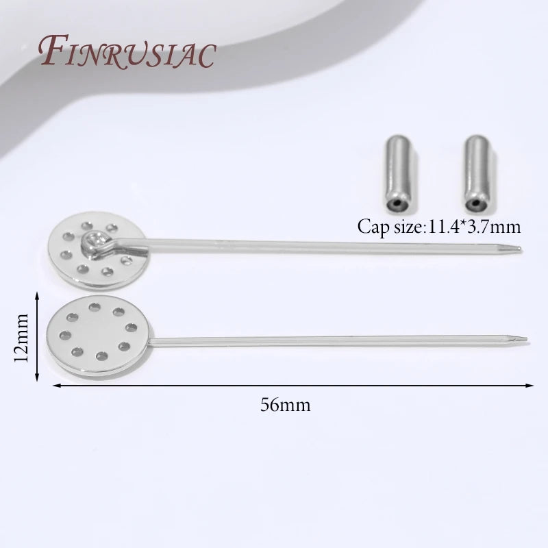14K Gold Plated Brass Stick Pin Blanks – DIY Lapel & Shawl Pins Brooch Pin Blanks P3 Rhodium Plated 2 pcs