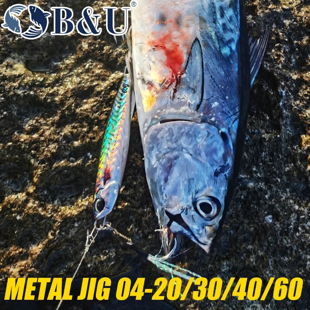 B&U Metal Jig Saltwater Lure – Sea Bass Tuna Casting Spoon Metal Jigging Lure P3