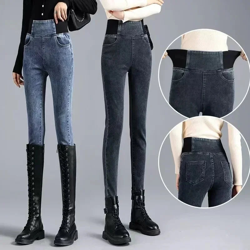 PTKPCC Women's High-Waist Elastic Skinny Jeans | Stretch Denim Skinny Denim Jeans P3