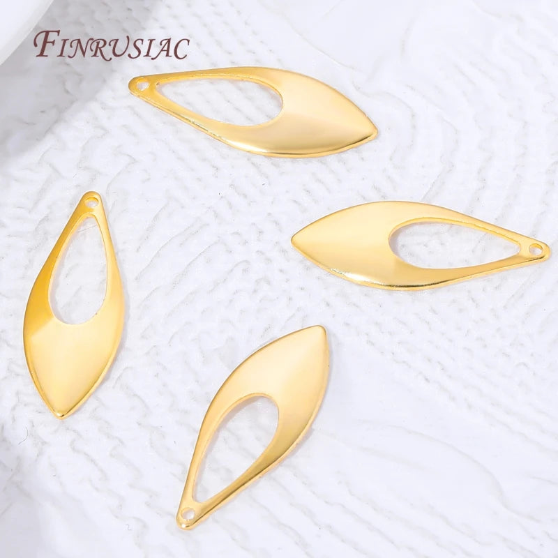 18K Gold Plated Openwork Leaf Teardrop Charms – DIY Jewelry Jewelry Making Findings P3