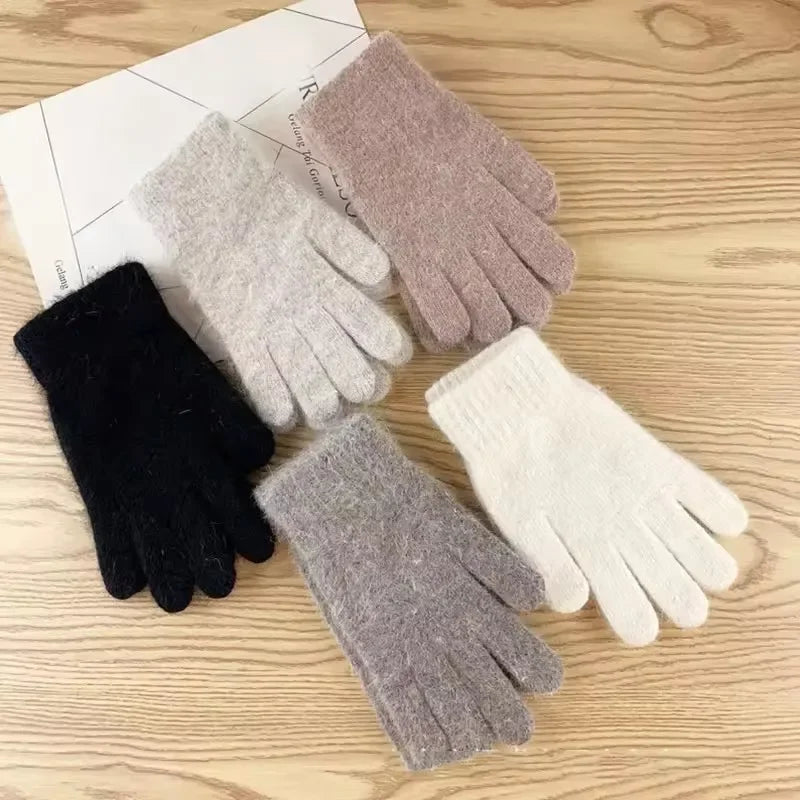 Women's Cashmere Knit Winter Gloves – Warm Windproof Mittens Knit Winter Gloves P3