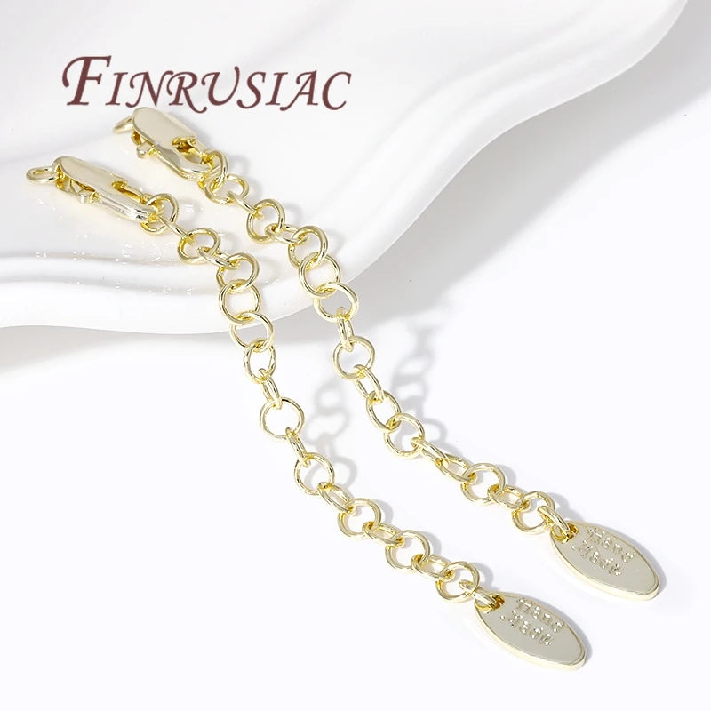 18K Gold Plated 7.5cm Extension Chain with Lobster Clasp DIY Jewelry Chain Finding P3