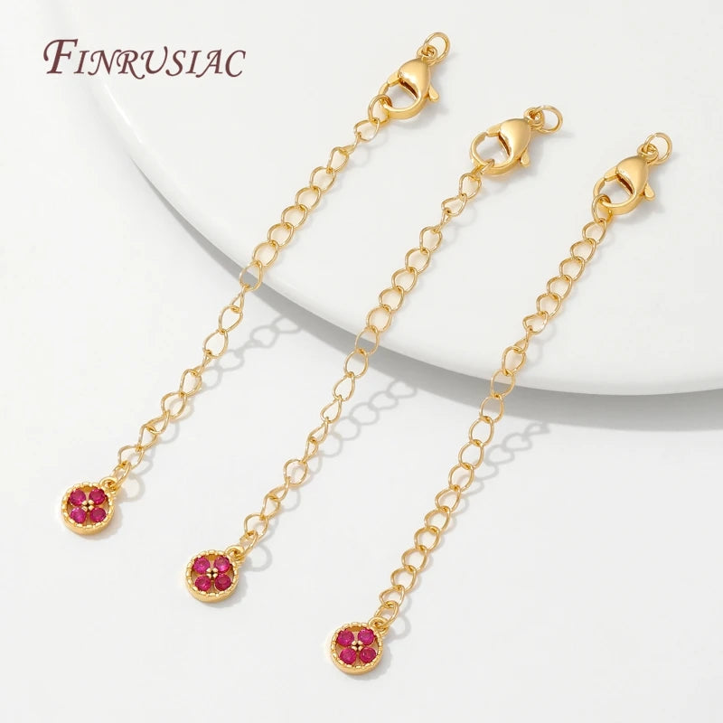 18K Gold Plated Extension Chain Lobster Clasp – DIY Jewelry Jewelry Chain Findings P3 18K Gold Plated 4 pieces