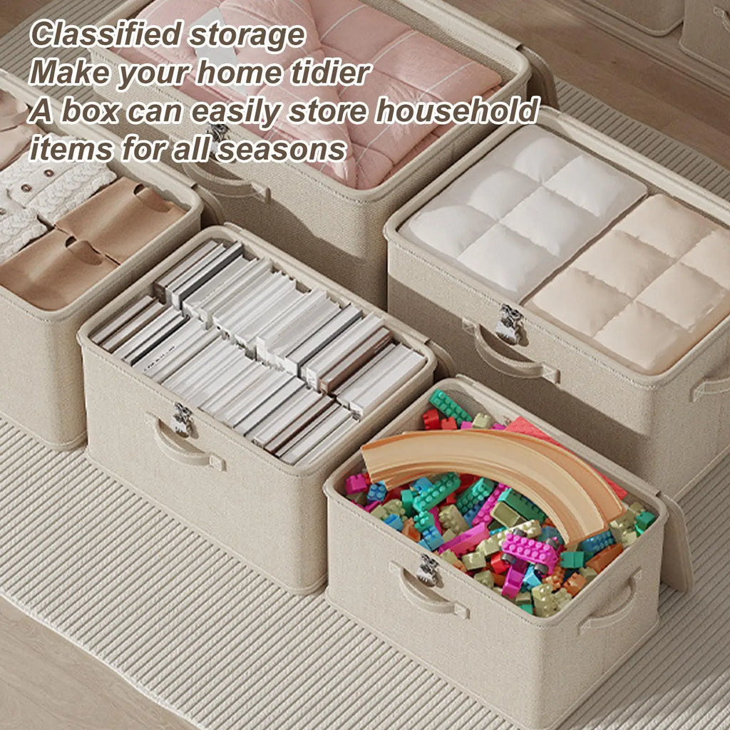 Lockable Storage Box with Handle – Stackable Organizer Bin Lockable Storage Bin P3