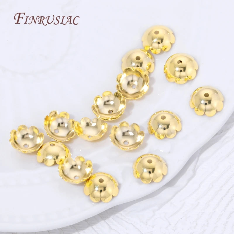 18K Gold Plated Flower Bead Caps | Brass DIY Jewelry Findings Jewelry Making Findings P3